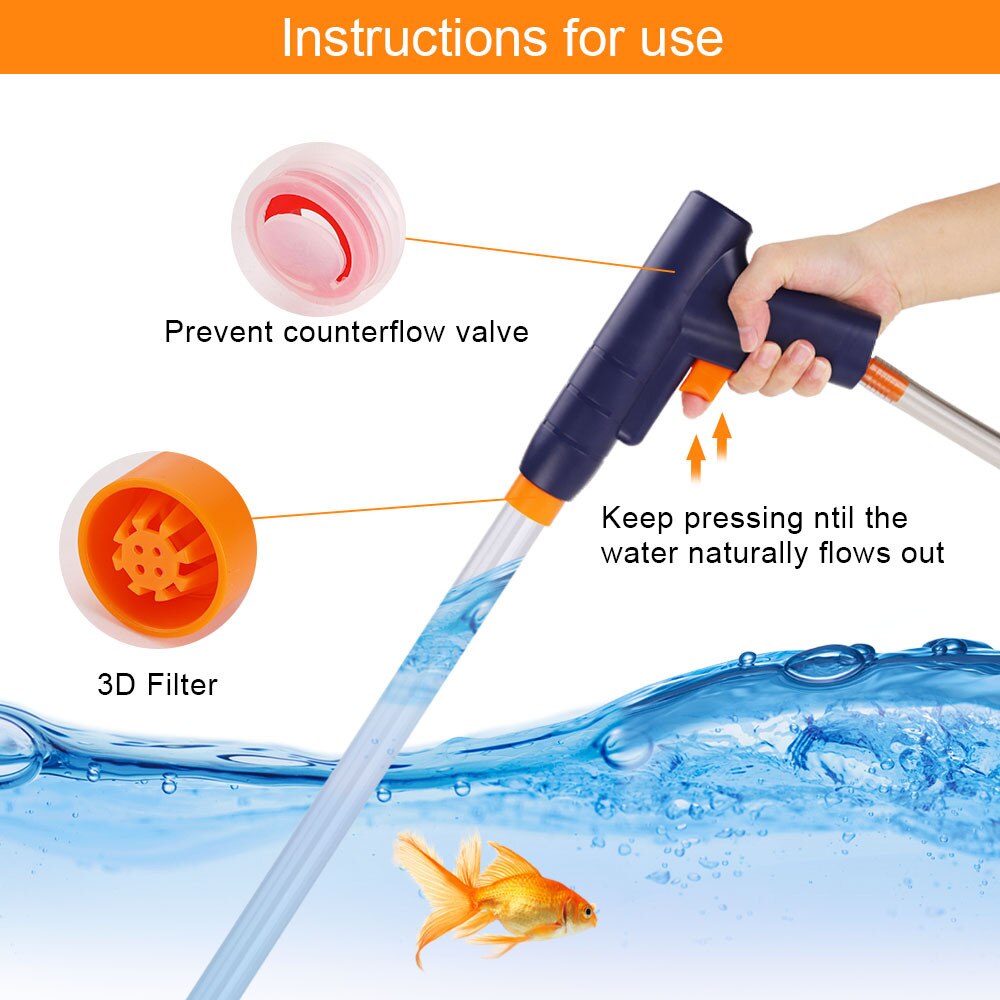 Fish Tank Water Changer Water Change Pipe Pumping Water Washing Sand Suction Toilet Manual Cleaning Tool Water Pump Siphon