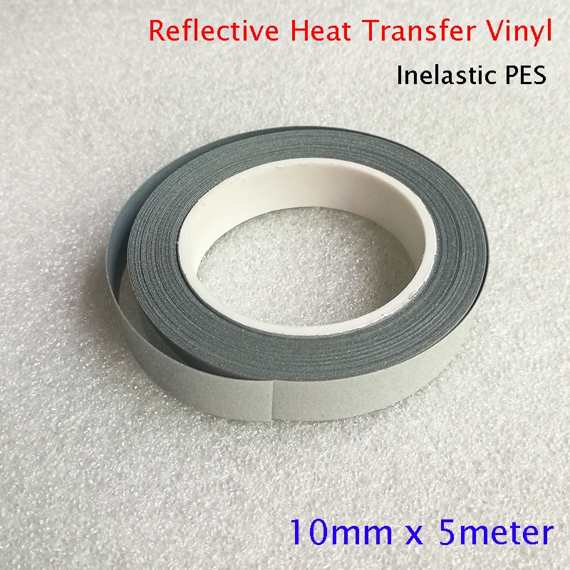 10mm(W) Silver Reflective Fabric Tape Reflective Heat Transfer Vinyl Film Iron On Tape