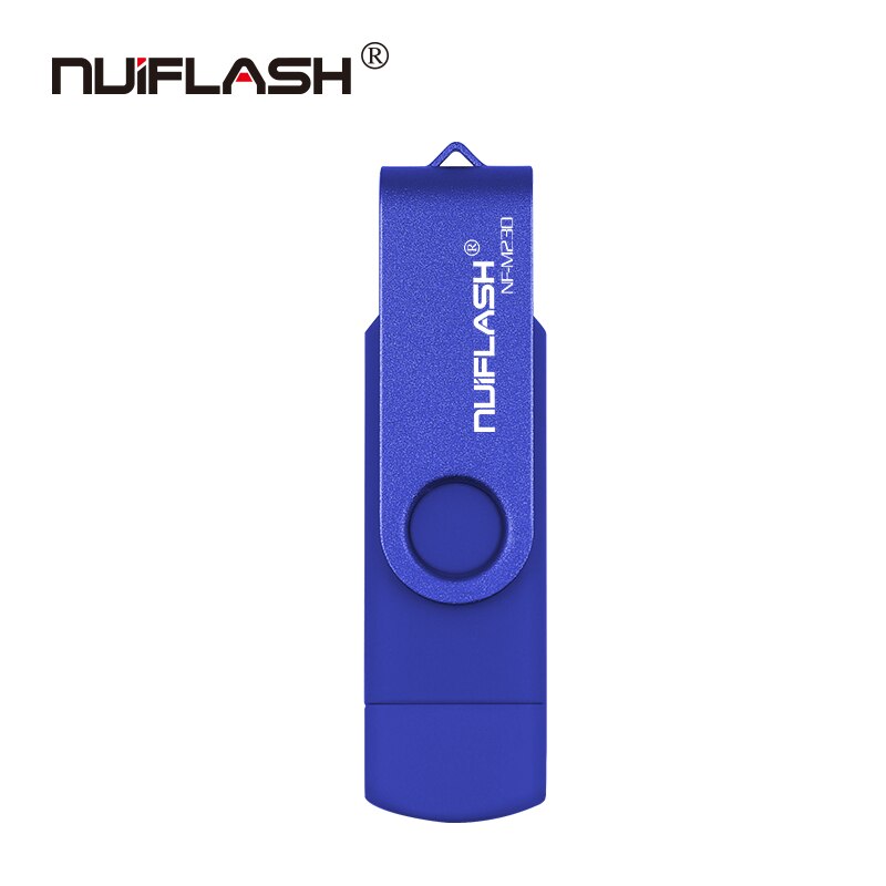 OTG USB Flash Drive cle usb 2,0 32G pen drive doble aplicación Micro USB 16G 32G 128G de dispositivos de almacenamiento de disco en clave: 8 GB / blue