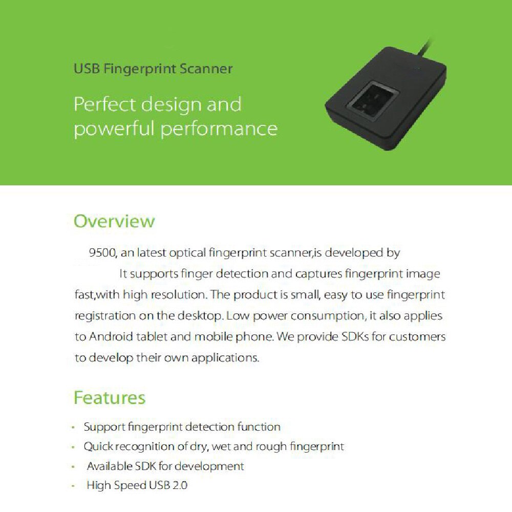 Biometrische usb Fingerabdruck Leser USB Fingerabdruck Scanner für entwicklung unterstützung Fenster Android Linux System mit SDK
