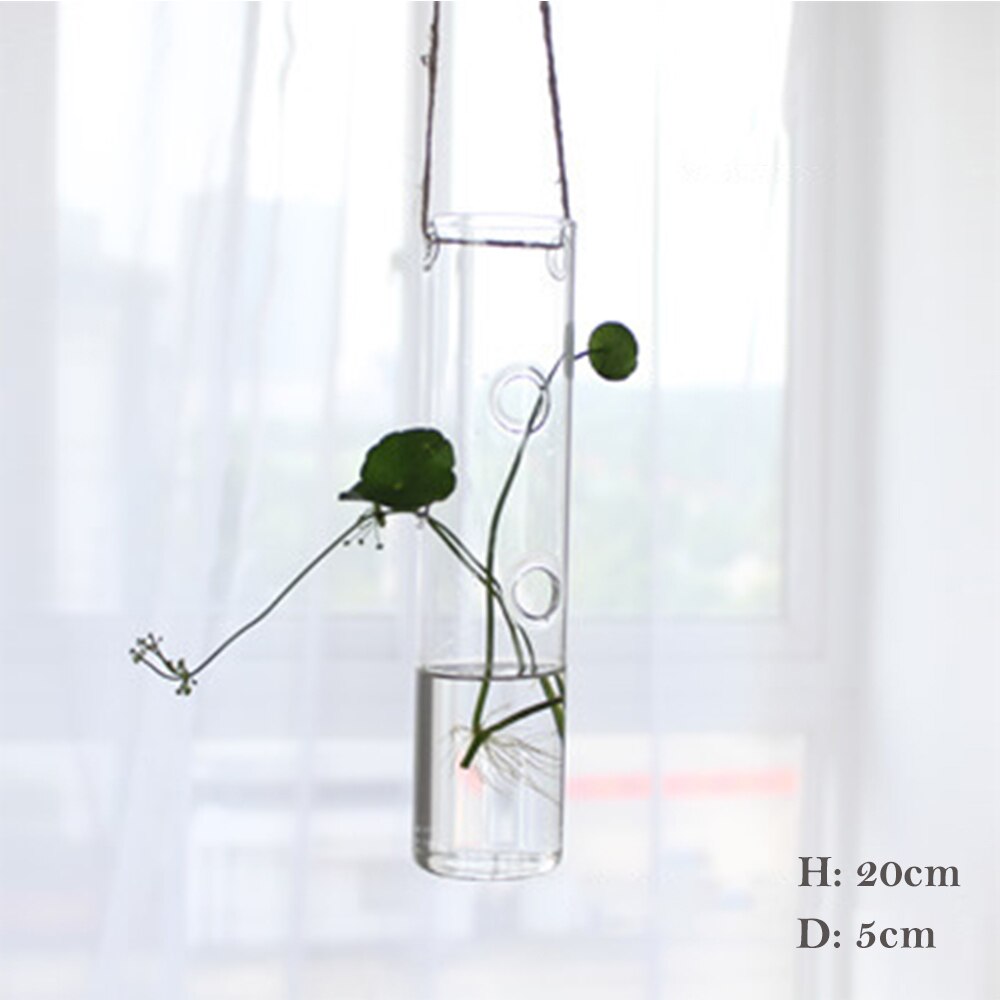 1Pcs Hanging Glass Vase Transparent Hydroponic Container Terrarium Flower Plant Pot Garden Home Wedding Decoration: 18