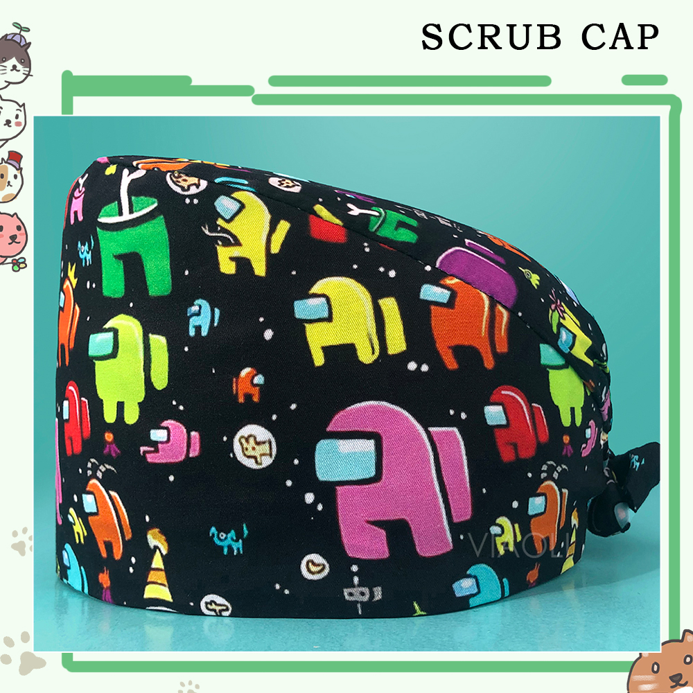 Scrubs Caps Mode Nurse Cap Dier Bedrukt Verstelbare Chirurgische Hoed Ziekenhuis Accessoires Dierenwinkel Werkhoeden