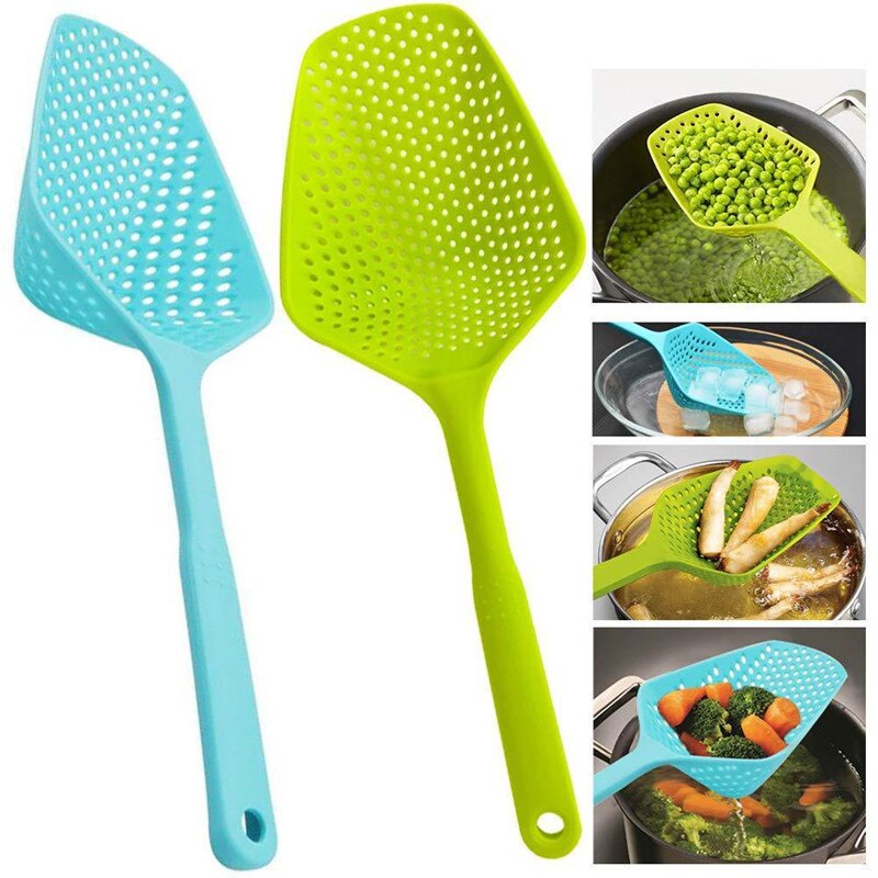 1 ud. Cuchara colador de nailon, utensilios de cocina, utensilios de cocina, accesorios para drenar vegetales, cuchara para agua, herramientas de cocina casera portátiles