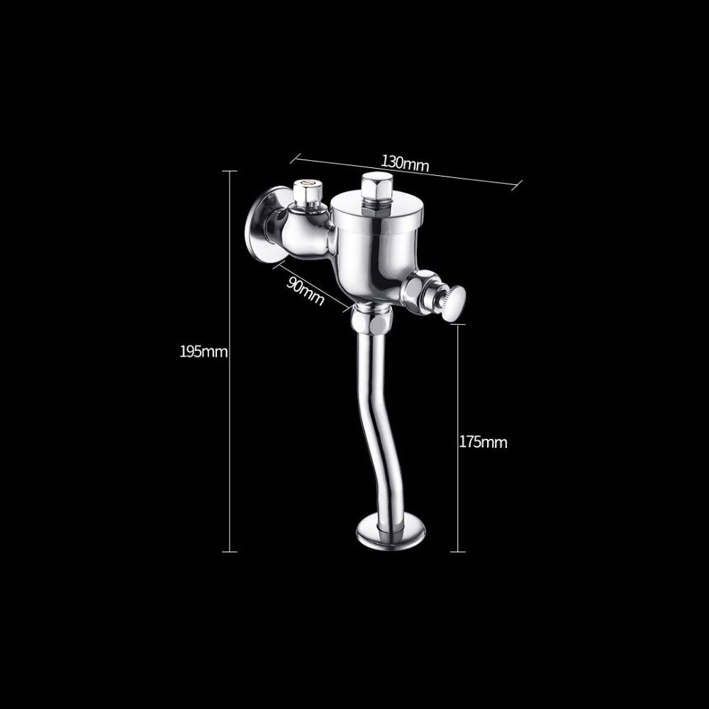 Material de bronze acabamento cromado cor fixado na parede de auto fechamento cronometragem atraso urinal válvula nivelada