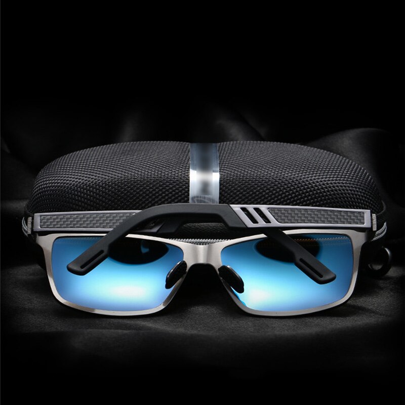 Man Sunglasses Metal Frame Blue Man Goggle HD Polarization Car Interior Accessories Blue
