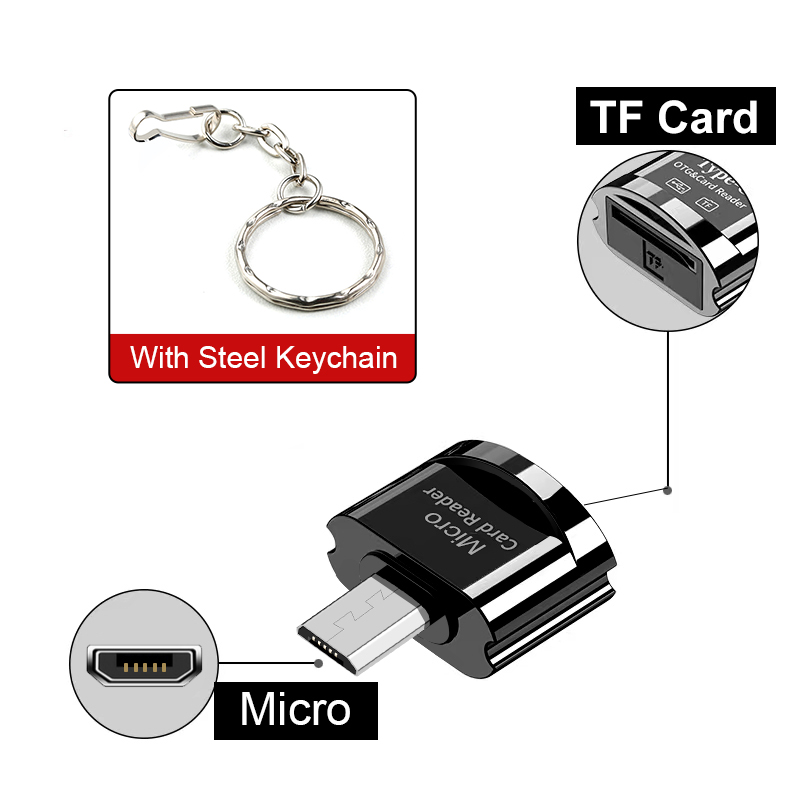 Elough TF Card Reader Micro-SD Card to Micro USB Type C OTG Adapter Memory Card to USB C High Speed For Macbook Xiaomi Samsung