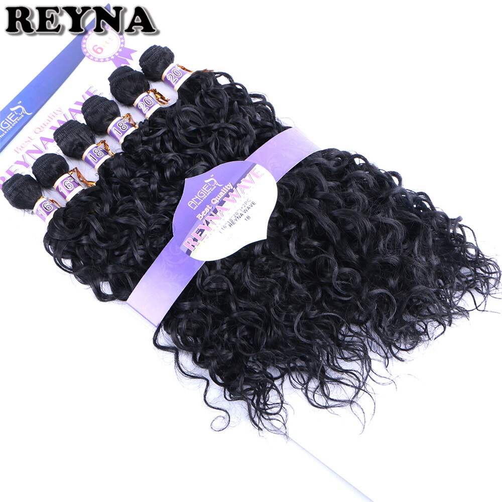 REYNA Water Wave synthetisch haar uitbreiding Hoge Temperatuur 6 stks/partij fiber haar bundels weave