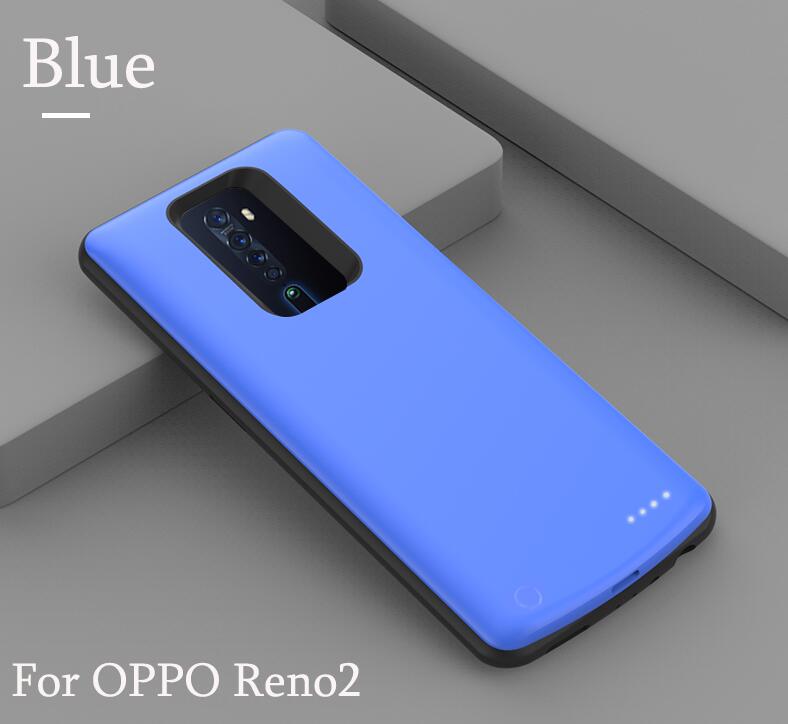 6800mAh Power Bank Case For OPPO Reno 2 Backup Battery Charge For OPPO Reno2 Battery Case Cover: Blue For Reno 2