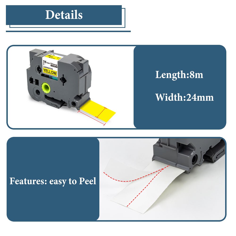 Unismar TZe-FX251 compatível irmão 24mm tz fita fita adesiva flexível tze fx251 tz fx251 TZ-FX251 para incomodar impressora ptouch