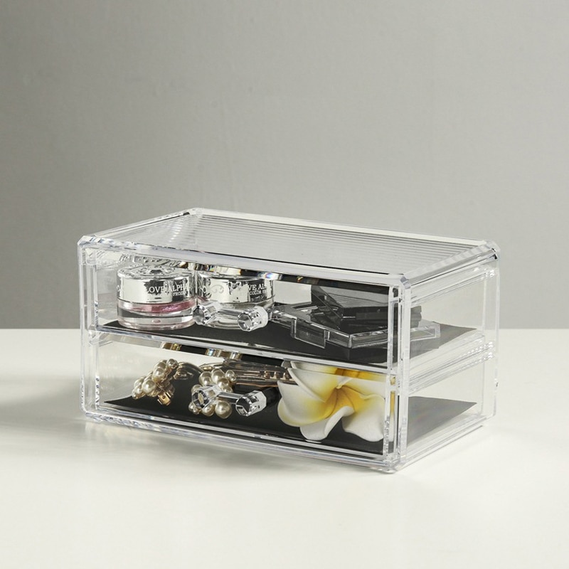 Cajón de almacenamiento de acrílico transparente, organizador de maquillaje, mesa, joyería, caja de almacenamiento de cosméticos, artículos diversos para el hogar, soportes para Pintalabios