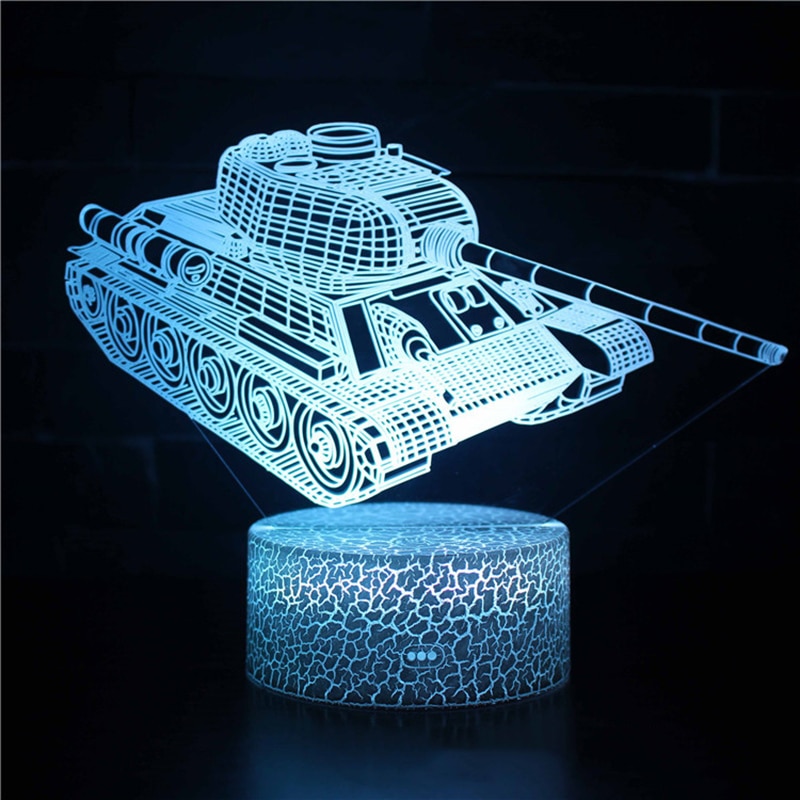 Acrylic 3D Super Car 7 Colors Visual Lamp Illusion Touch Glow In the Dark for Kids Boy Car Toys Birthday B131