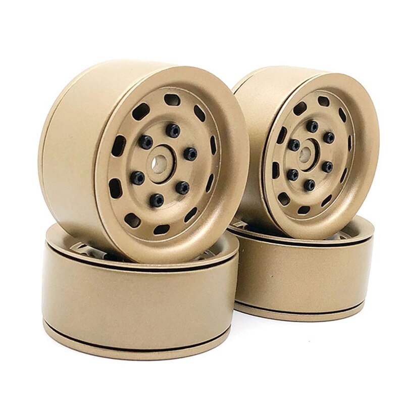 4 Stuks Metal 1.9 Inch Velg Voor 1/10 Rc Rock Crawler Traxxas TRX-4 D90 D110 Defender Axiale SCX10 90046 90047: Gold