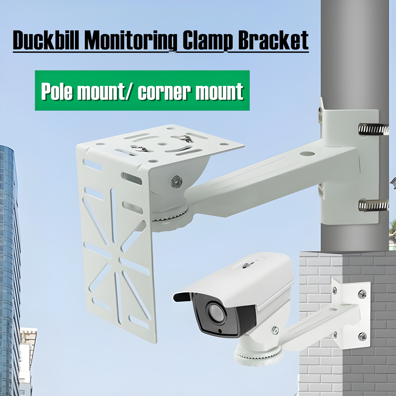 Support de caméra de sécurité CCTV, plaque à Angle droit en forme de L, Support de montage de poteau, Support d'angle mural externe