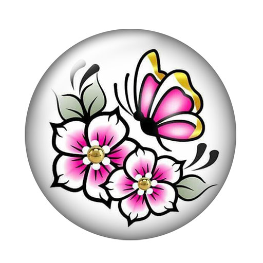 Cabochon photo rond en verre, 10 pièces, boutons à pression de 18mm, bijoux, DB0483: K