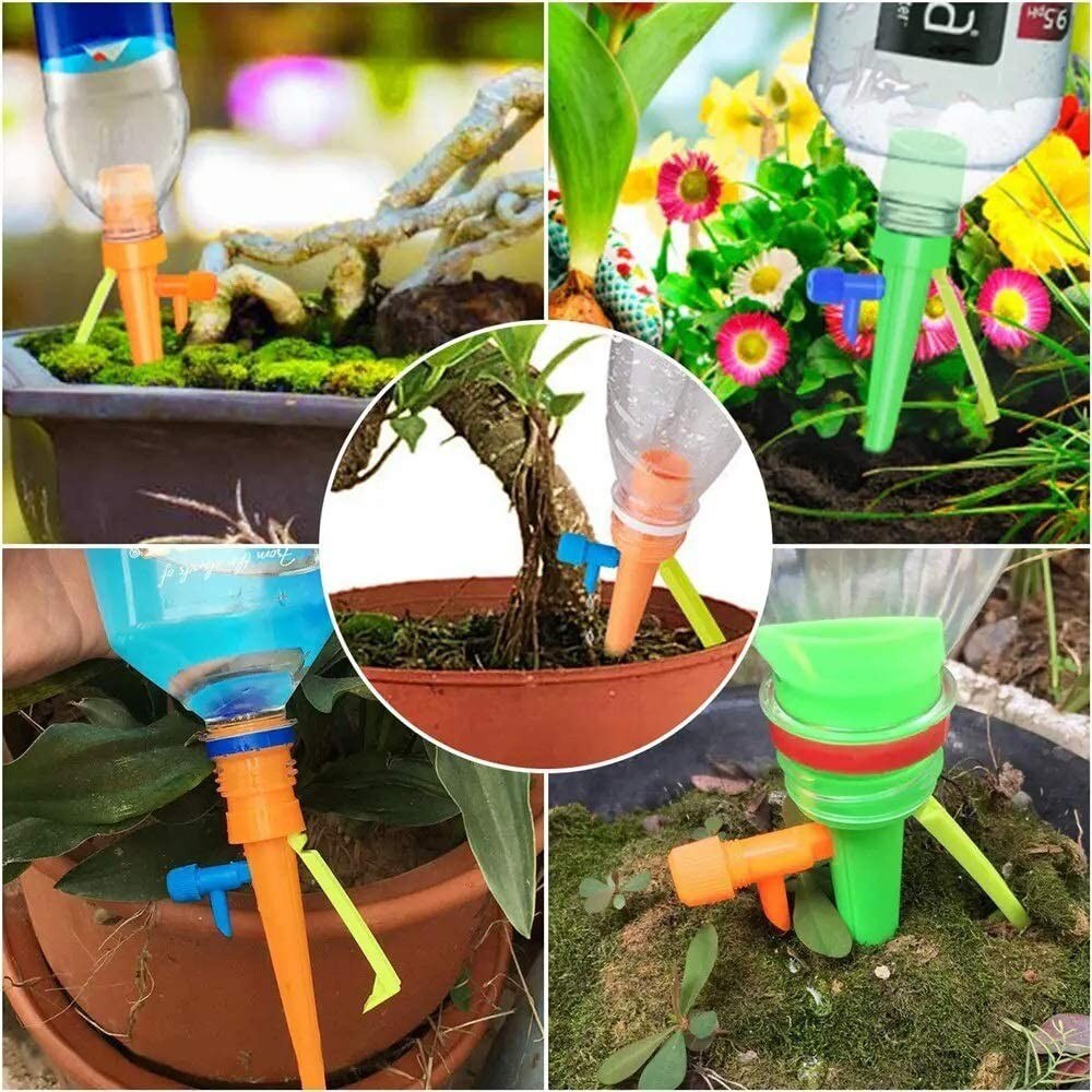 6/12/18PCS Auto Drip Irrigation Watering System Dripper Spike Garden Household Plant Flower Indoor Household Waterer Bottle Drip