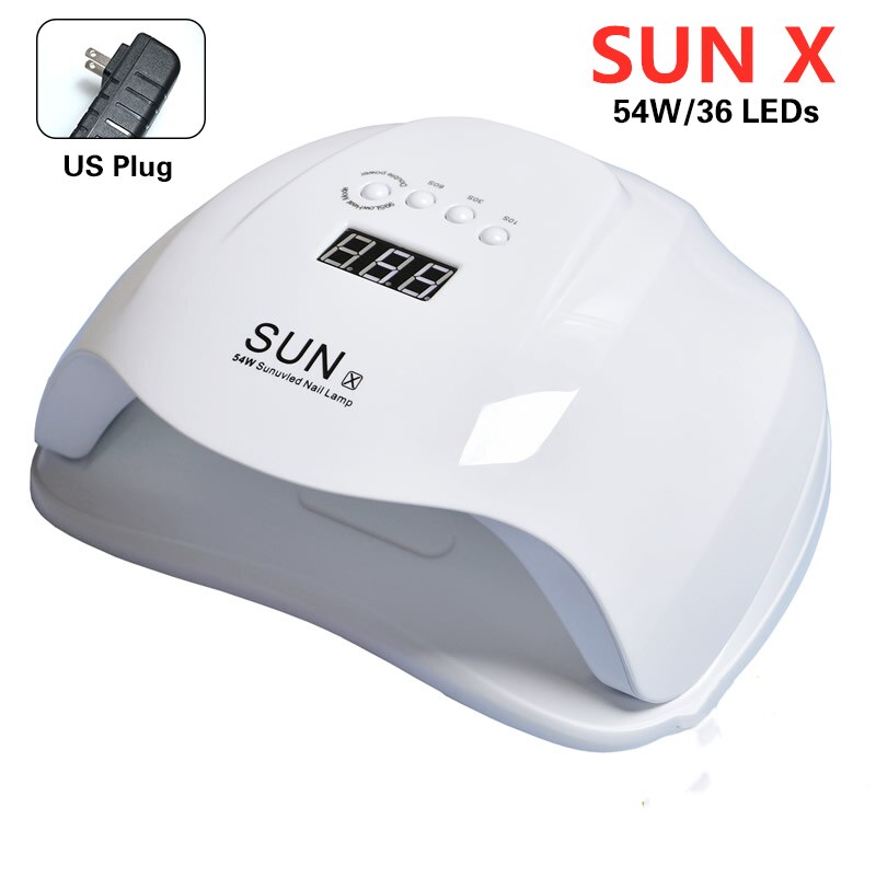 SUN X-secador de uñas de 54W, lámpara UV LED de Gel para secado de manicura, esmalte de uñas, lámpara de hielo para máquina de manicura: US