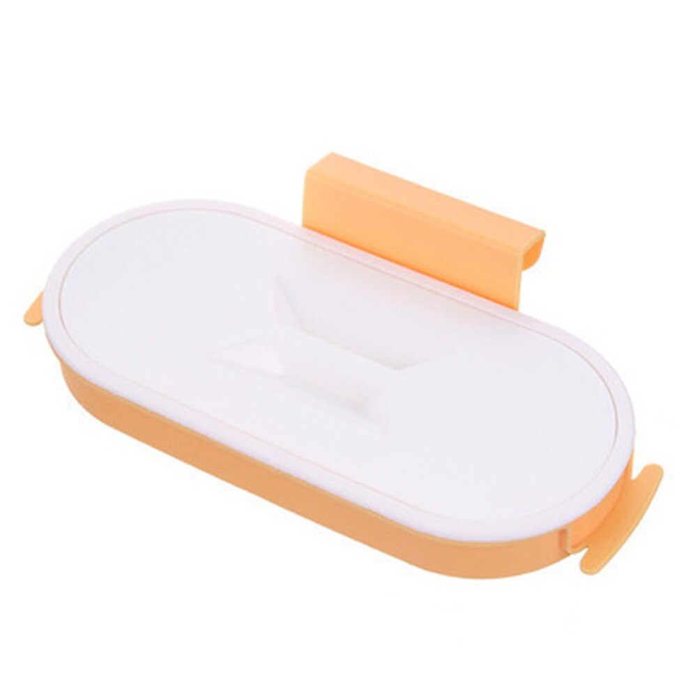 Portable Plastic Garbage Hanging Bag Kitchen Trash Storage Rack Bag Hook Scouring Pad Dry Shelf Holder Kitchens Organzier Tool: Orange