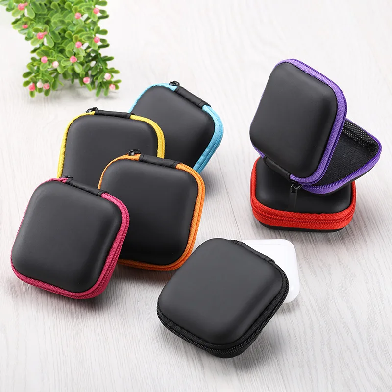 Mini Rits Harde Hoofdtelefoon Houder Case Draagbare Oordopjes Pouch box Oortelefoon Opbergtas Beschermende USB Kabel Organizer