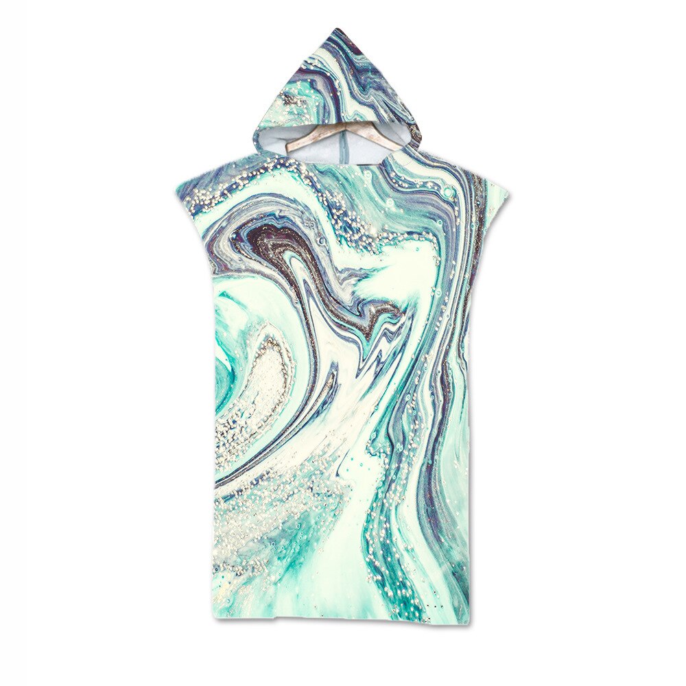 Fluss Gold aufbringen Mikrofaser Gedruckt Mit Kapuze Strand Schlecht Handtuch Für Erwachsene freundlicher Schnell Trocken Schwimmen Schwimmbad Poncho Mantel Bademantel: S / Schokolade