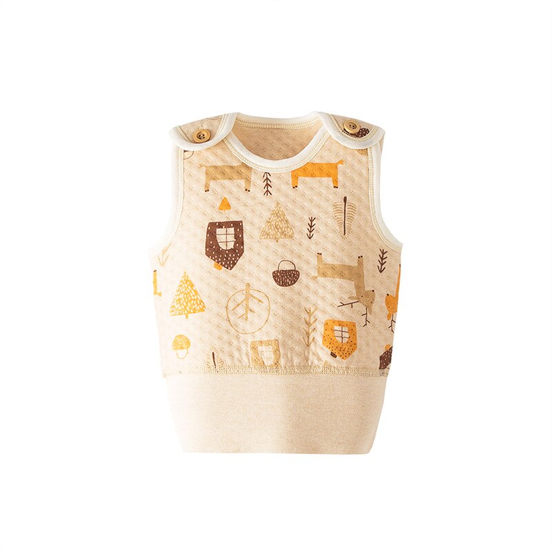 Kinderen Kleding Biologisch Katoen Pasgeboren Vest Herfst Winter Meisje Jongen Vest Om Warm Baby Gewatteerde Katoenen Vest Katoen: Beige / 6m