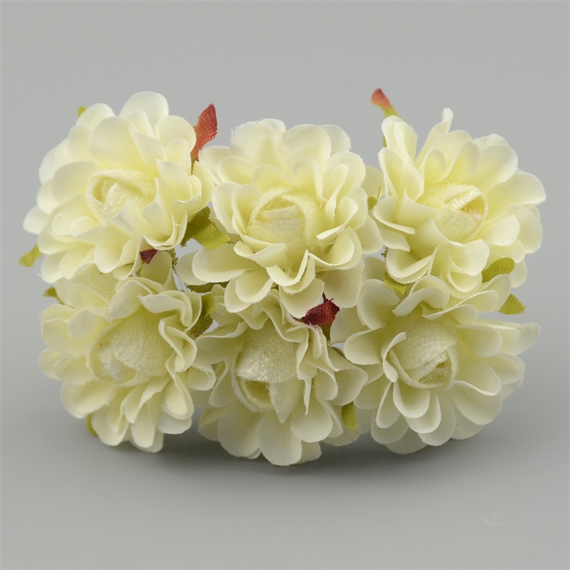 Bouquet de pavot en imitation soie artificielle, 6 pièces, bon marché, décoration de mariage, de noël à domicile, couronne à faire soi-même, application artisanale: Milk white