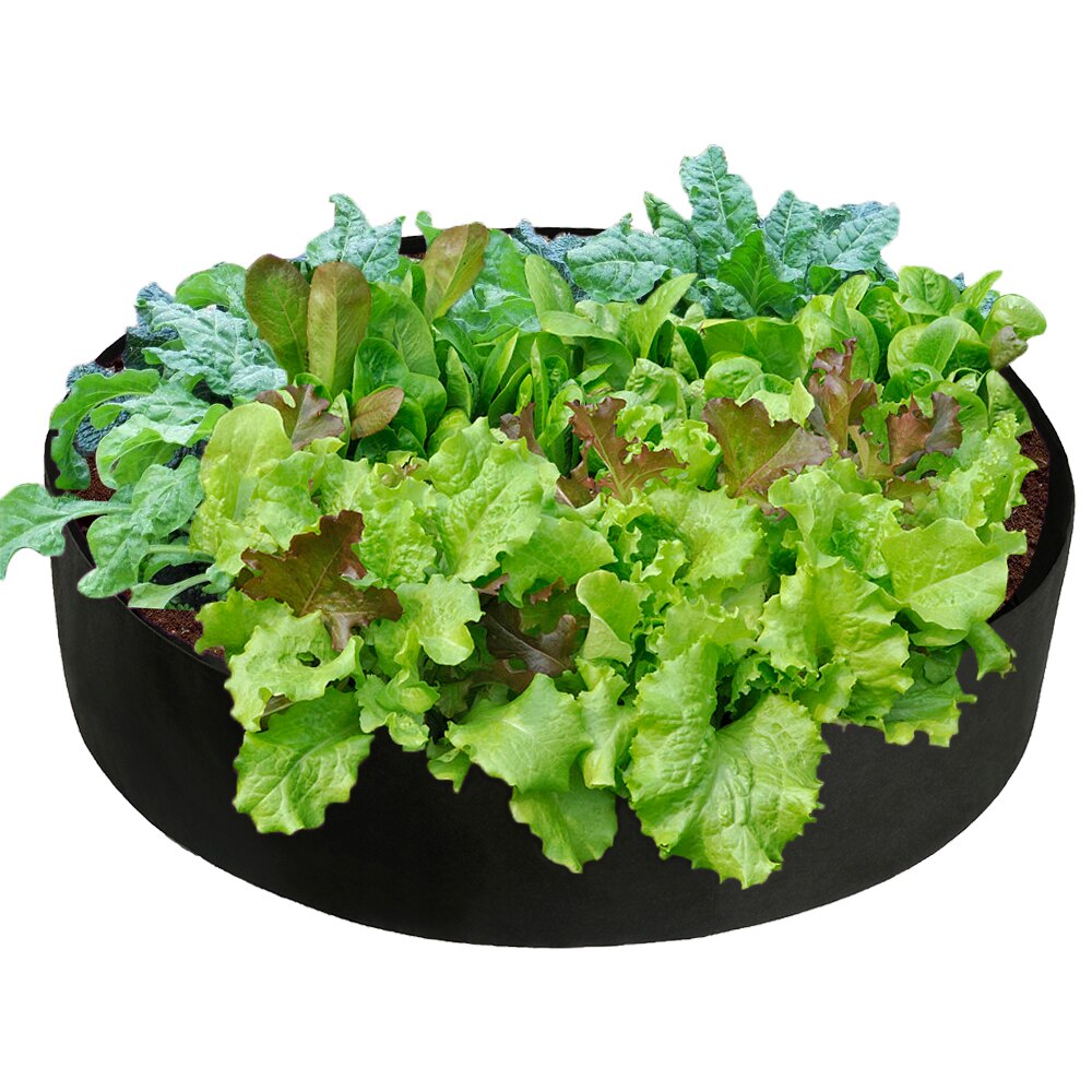 Große Stoff Angehoben Garten Pflanzen Wachsen Bett Gemüse Pflanzer Wachsen Bett Kasten Atmungsaktive Fühlte Stoff Pflanzer Für Pflanzen Kindergarten: Schwarz / 92cm