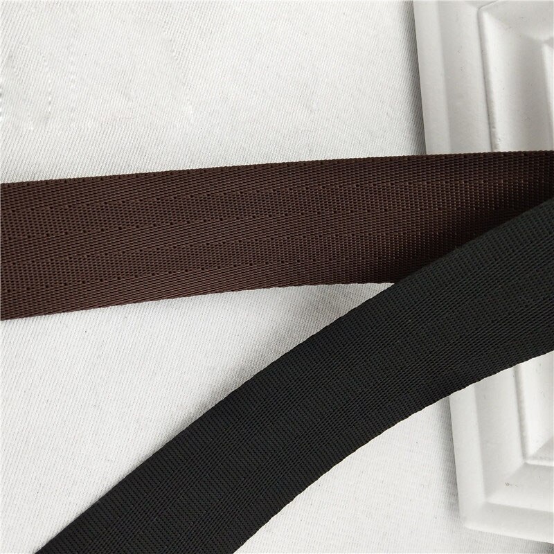 Correas de sarga de café negro de 50 yardas, 20mm/25mm/32mm/38mm/50mm, 1,35mm de espesor, cinta de poliéster duradera para correa de mochila