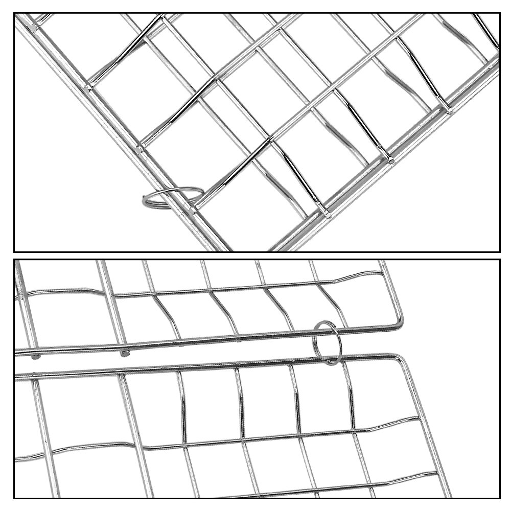 Grillen Mand Grill Mesh Rvs Herbruikbare Barbecue Grillen Opvouwbare Bbq Grill Mat Vlees Vis Clip Houder Accessoires