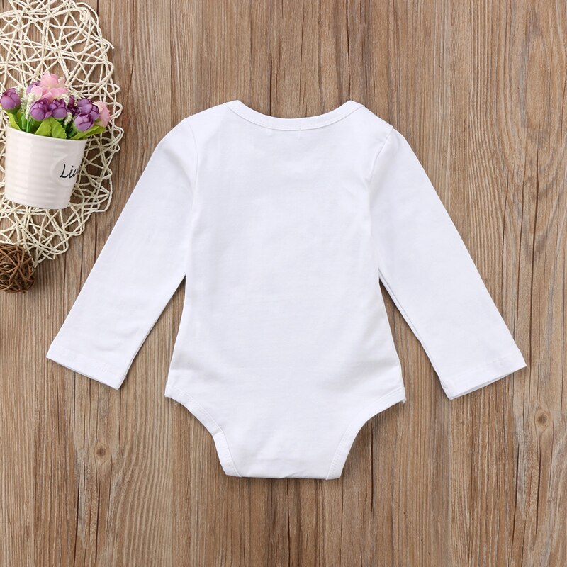 FOCUSNORM Infant Baby Boys Girls Bodysuit Pring Print Letter Long Sleeve Bodysuit Jumpsuit Cotton Outfits Clothes