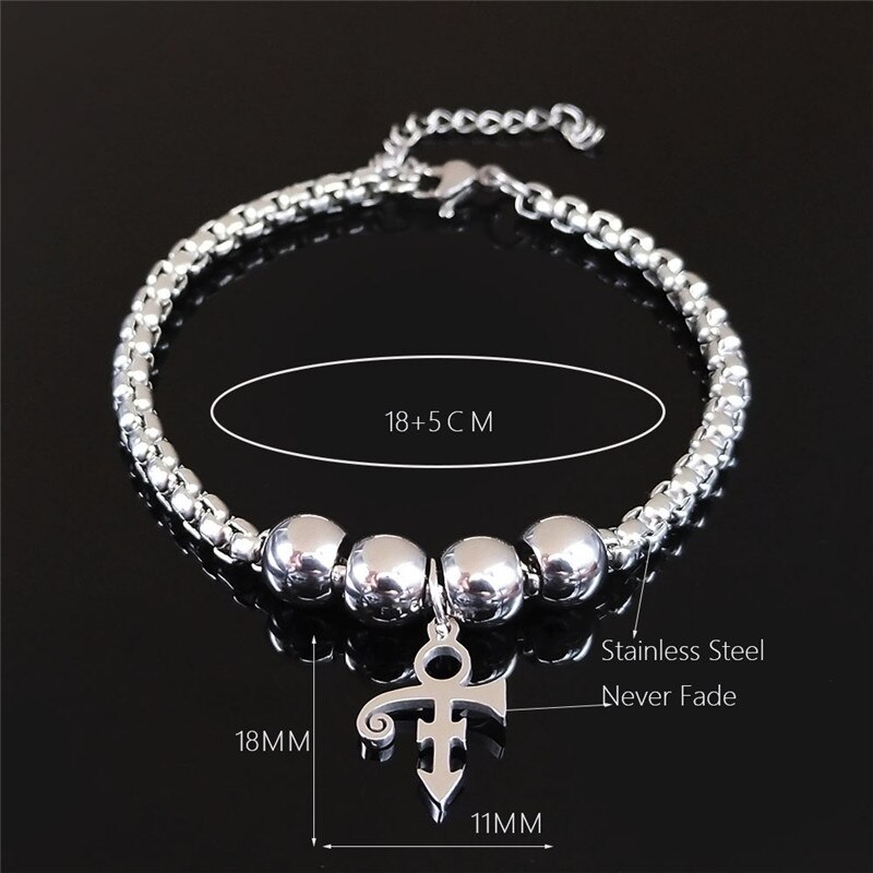 RIP Memorial Symbol Love Logo Steampunk Stainless Steel Bracelet The Minimalism Artist Symbol Prince Bracelet Jewelry B3548S03