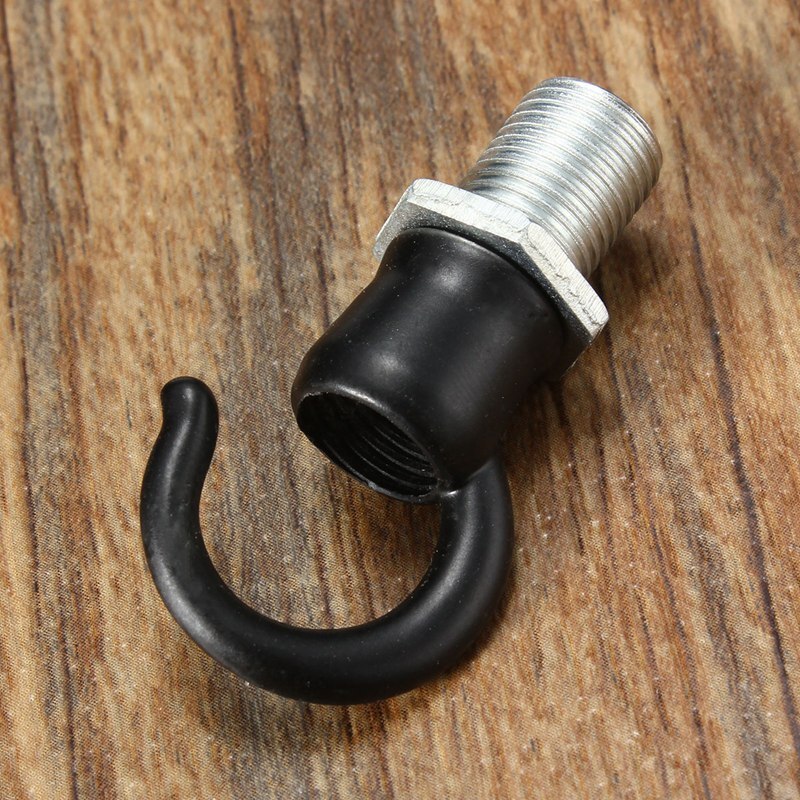 10mm -säikeinen  m10 retro -antiikki -vintage -metallikatto -ruusuvalo kattokruunu, jossa ruuviliittimet, jotka avaavat sileän tyylin: Musta