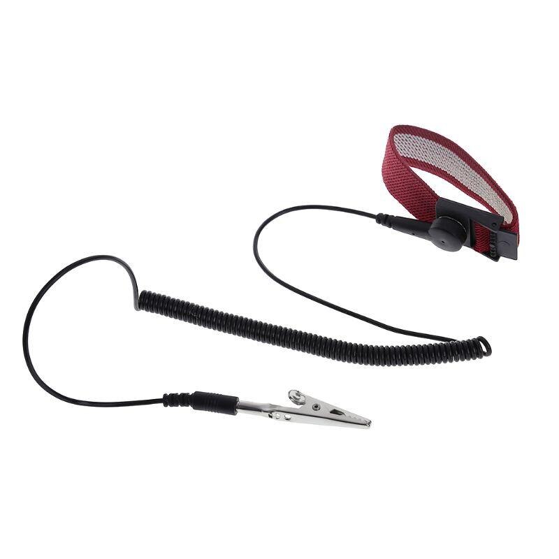 5 Pcs Anti-static Wrist Strap With Adjustable Spiral Wire Grounding Esd