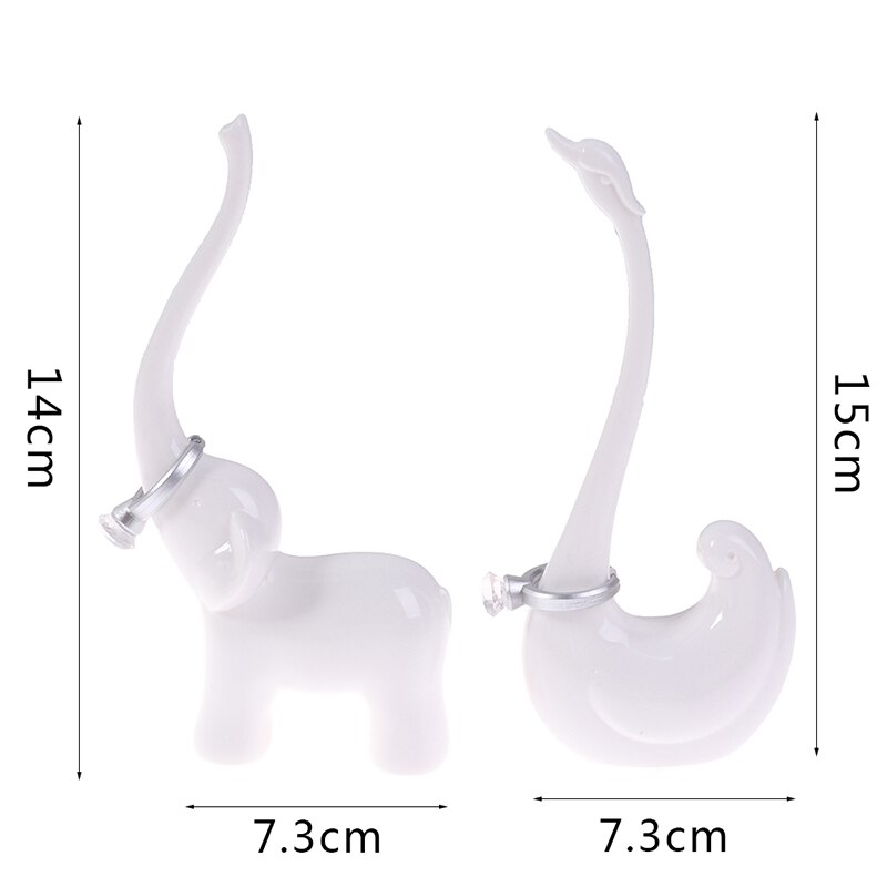 Ringe smykkestativ svane/elefant display stativ modellering håndværk forsyninger deco smykkeholder figurer miniaturer opbevaring