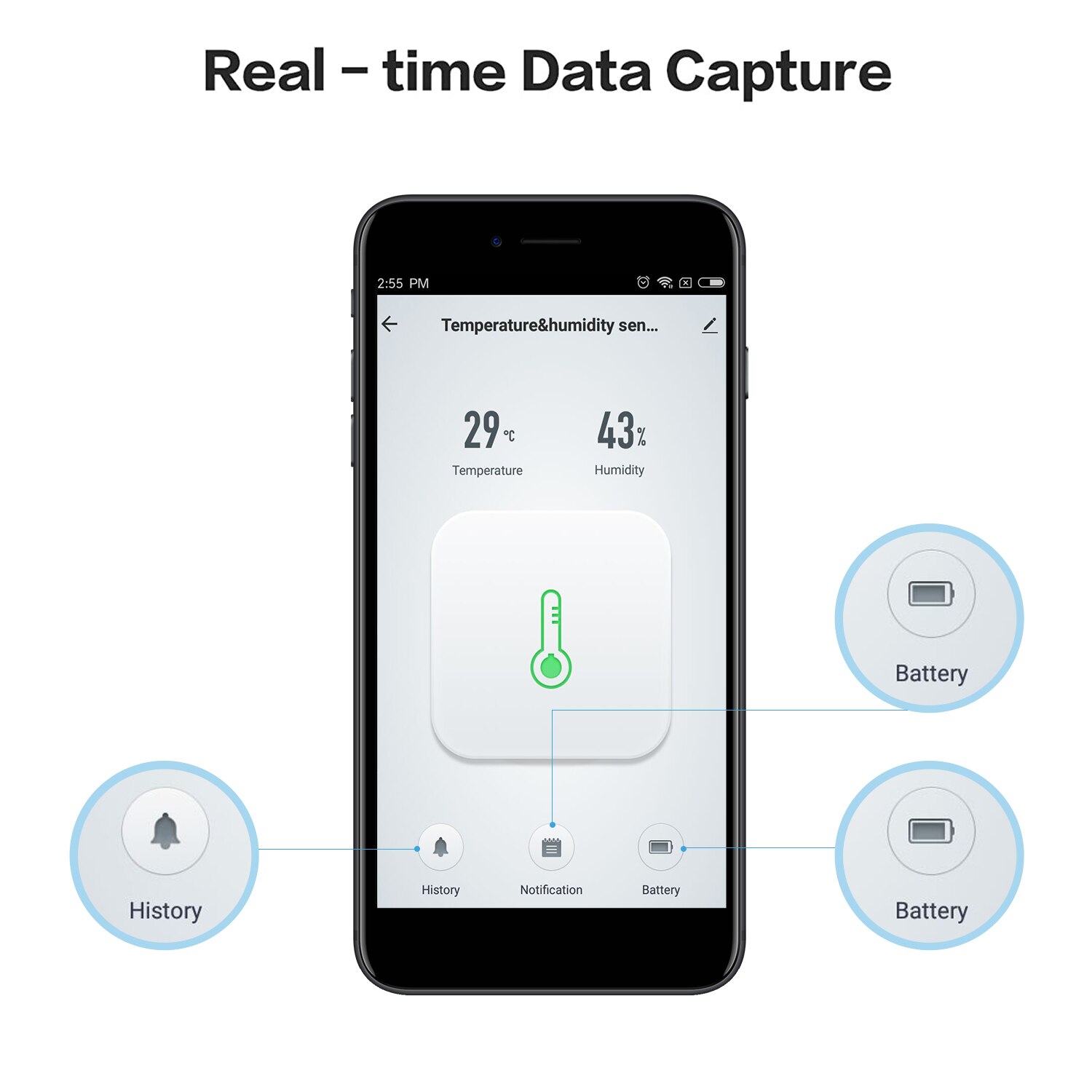 Termómetro inteligente con WiFi, higrómetro, Sensor de temperatura de humedad, Compatible con Alexa IFTTT