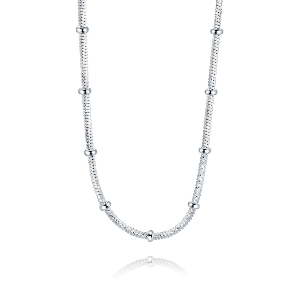 Collar de cadena de serpiente de Plata de Ley 925 de 45-60cm, joyería de estilo europeo, dijes bonitos populares para hombres y mujeres, de Navidad de