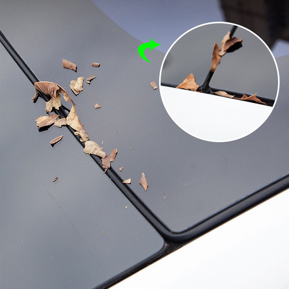 Black Silicone Skylight Glass Seal Strip Glass Top Roof Sunshade Sunroof Seal Strip tool Compatible for Tesla Model 3