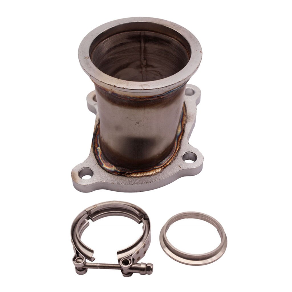 Ct26 4 bultar  to 2.5 "v-band fläns turbo adapter rostfri s adapter + klämma