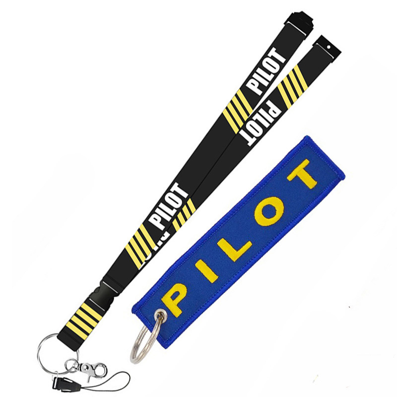 Pliot Flight Lanyard Crew Neck Strap Pilot With Key Ring for ID Card Holder Boarding Pass String Sling Aviation