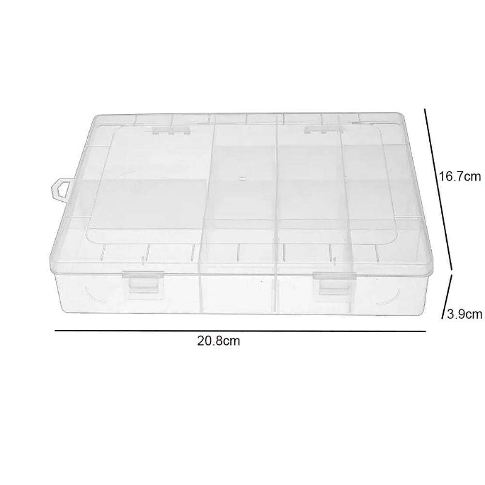 1 Stuks Transparante Plastic Opbergdoos Sieraden Knop Hardware Tool Opslag Vitrine Container Box Verstelbare 14 Roosters