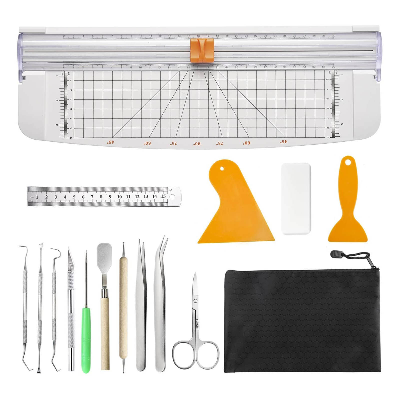 Craft Vinyl Tools Set Basic With Kraft Paper Cutter Scrapbook Cutter For Weeding Vinyl With Embossed Outline Paper Cutting Tools