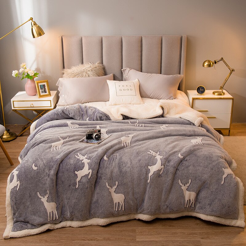 Super Warme Decke Luxus Dicke Decken Für Betten Vlies Decken und Wirft Winter Erwachsene Bett Abdeckung: Stil H / 150x200cm