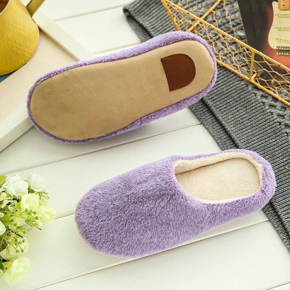 Damskor vintertofflor varmt hem plysch mjuka tofflor inomhus halkskydd vintergolv sovrumsskor chaussures  #25