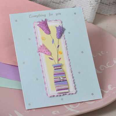 cute paper 3d handmade cards flower message cards greeting cards: MINI 0804 II 05