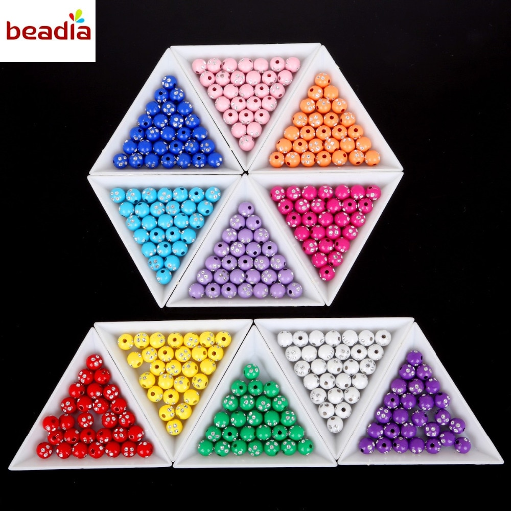 100 piece/lot 8mm Multi Colors Shiny Acrylic Round Beads For DIY Bracelets &amp; Necklaces Jewelry Makings