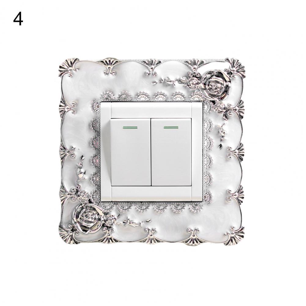 Autocollant de commutateur de Style européen, sans poinçon, en plastique, pour prise murale, pour maison: 4