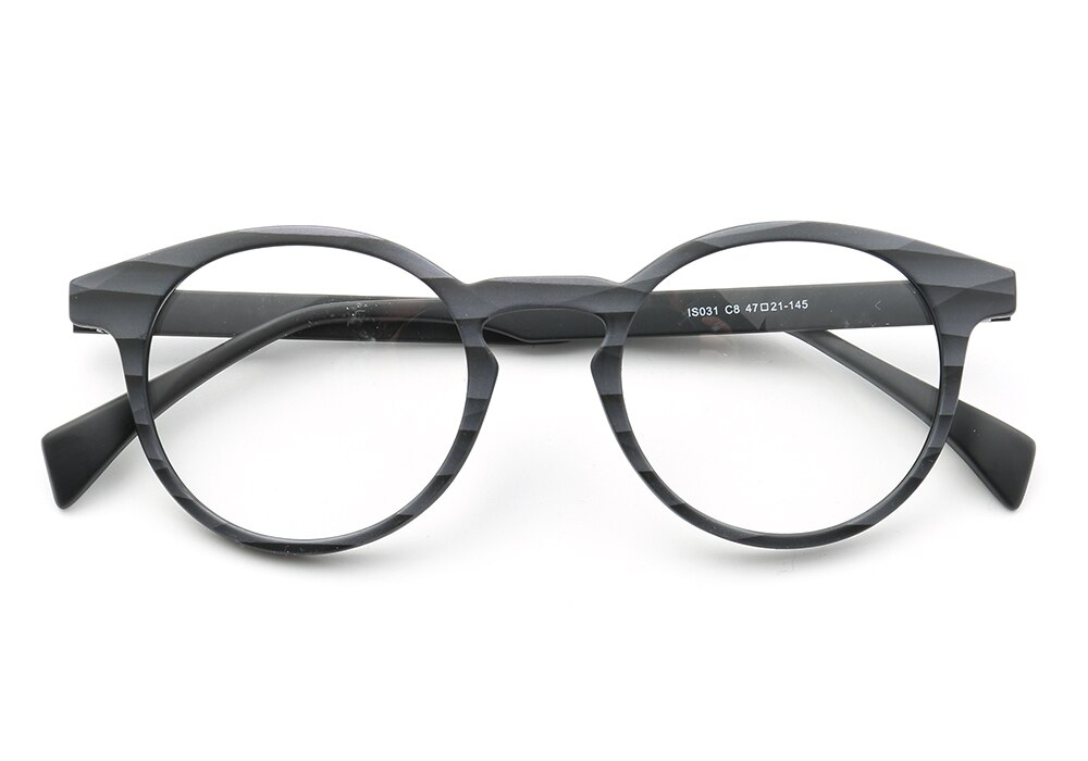 Kvinnor runda glasögonbågar män färgglada vintage full-rim rx glasögonbågar ljus tr glasögon regnbåge svart glasögonbåge: C8