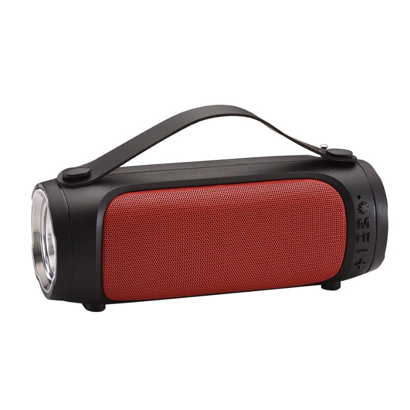 NNS NS-S8A Bluetooth haut-parleur FM Radio Portable lecteur Mp3 extérieur avec 1W panneau solaire Support USB TF carte AUX lampe de poche LED: Rouge