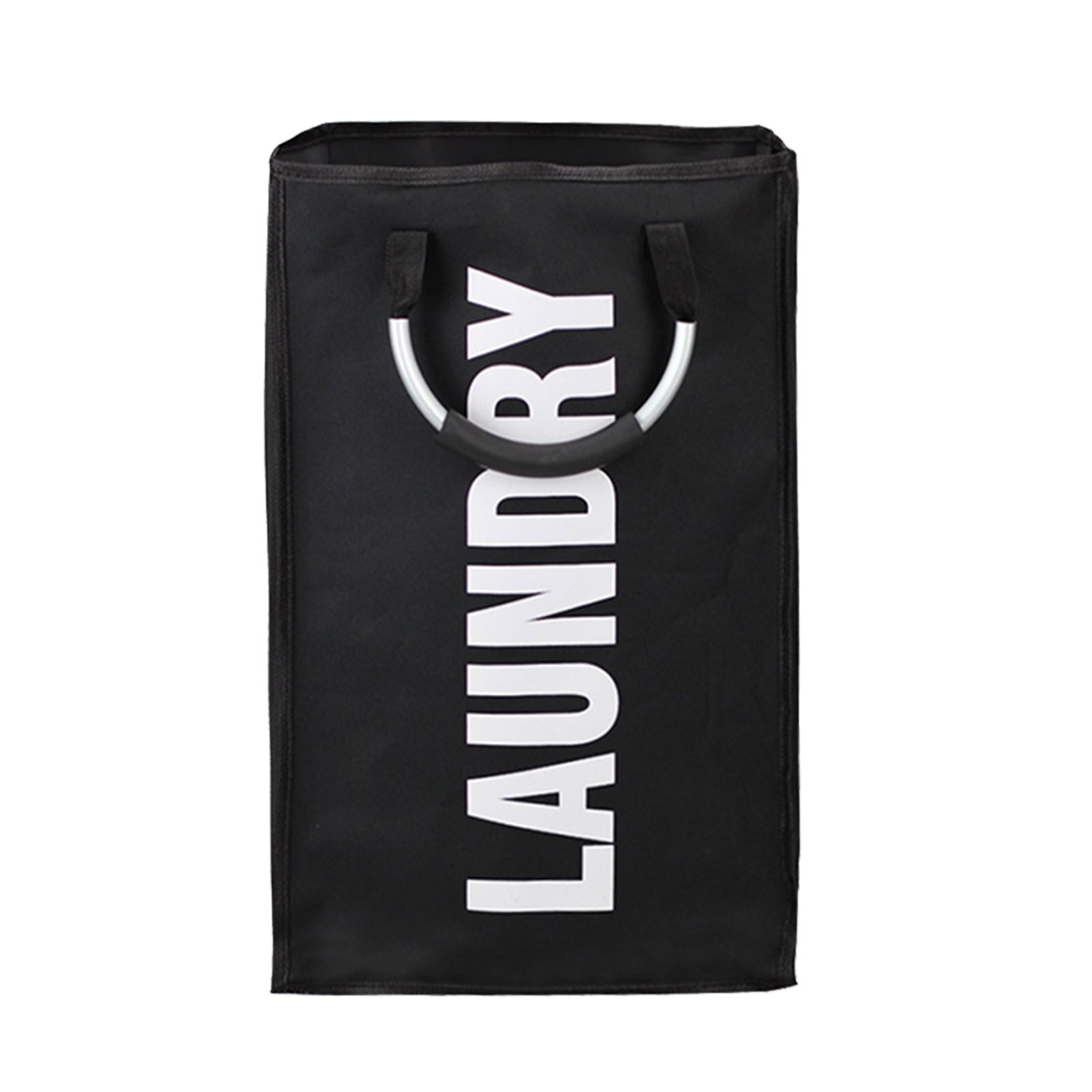 Self Standing Portable Laundry Hamper Dorm Room Foldable Organizer With Handle Home Bedroom Large Toys Storage Clothes Basket: Black