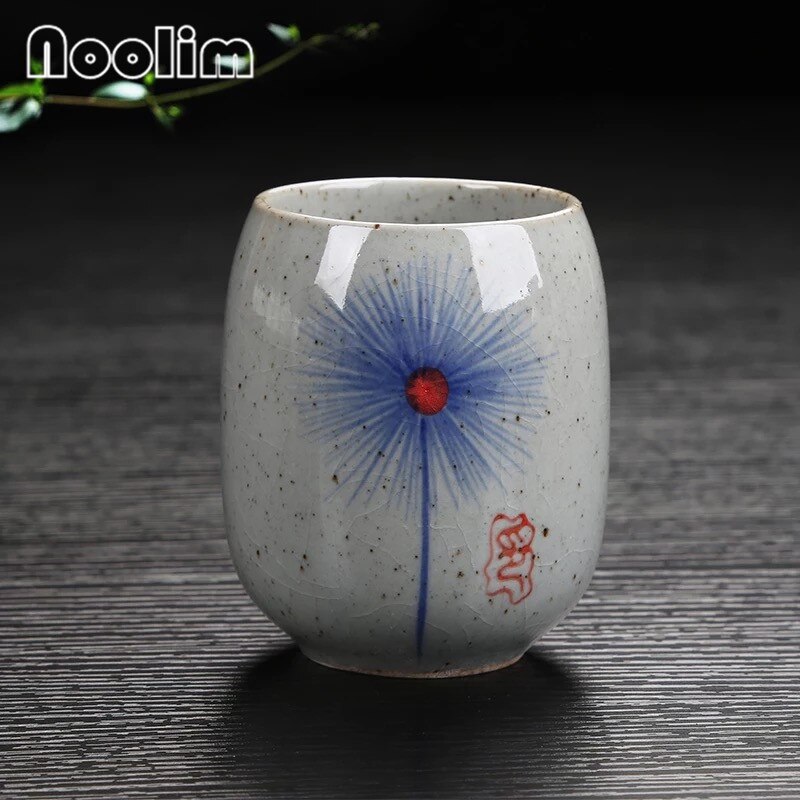 Théière en céramique peinte à la main, grande théière rétro résistante à la chaleur, pour salon de thé, hôtel, ménage, bouilloire en porcelaine, tasse à thé kung fu: Tasse à thé-c