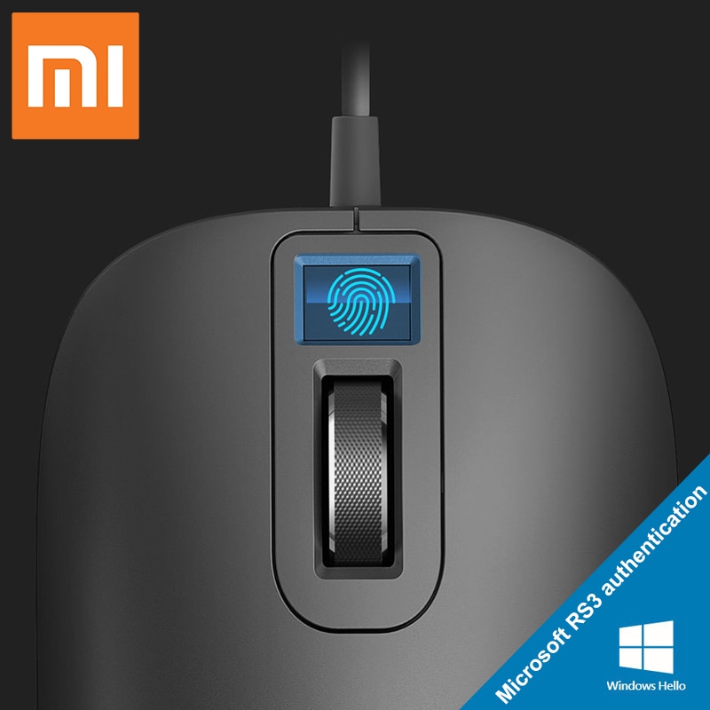 Xiaomi Fingerprint identification Mouse USB interface for Windows10,8.1 Laptop Surface Desktop computer office Wired mouse